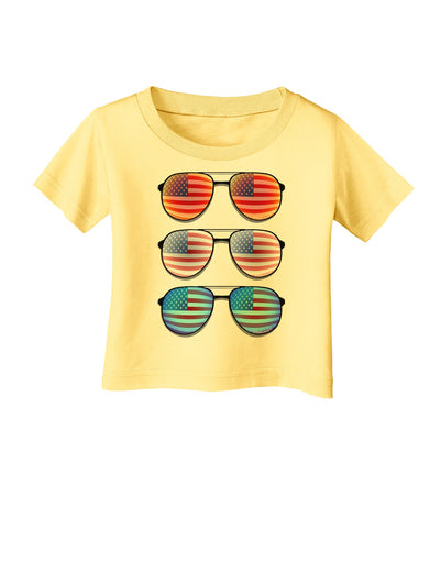 Red White and Blue USA Flag Aviators Infant T-Shirt-Infant T-Shirt-TooLoud-Daffodil-Yellow-06-Months-Davson Sales