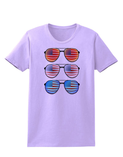 Red White and Blue USA Flag Aviators Womens T-Shirt-Womens T-Shirt-TooLoud-Lavender-X-Small-Davson Sales