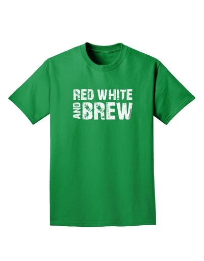 Red White and Brew Adult Dark T-Shirt by TooLoud-Mens T-Shirt-TooLoud-Kelly-Green-Small-Davson Sales