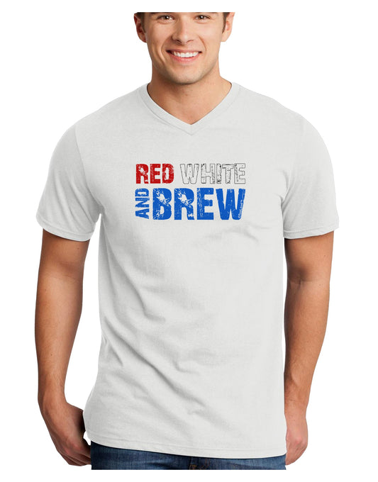 Red White and Brew Color Adult V-Neck T-shirt by TooLoud-Mens V-Neck T-Shirt-TooLoud-White-Small-Davson Sales