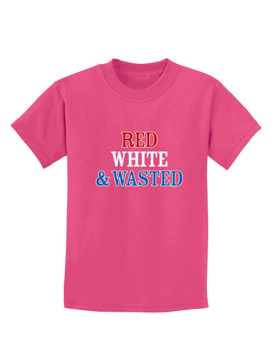 Red White and Wasted Childrens Dark T-Shirt-Childrens T-Shirt-TooLoud-Sangria-X-Small-Davson Sales