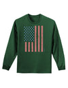 Red and Blue Stamp Style American Flag - Distressed Adult Long Sleeve Dark T-Shirt by TooLoud-TooLoud-Dark-Green-Small-Davson Sales