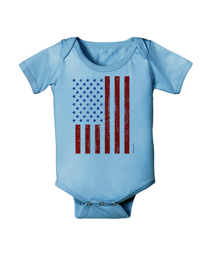 Red and Blue Stamp Style American Flag - Distressed Baby Romper Bodysuit by TooLoud-Baby Romper-TooLoud-Light-Blue-06-Months-Davson Sales