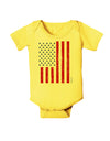 Red and Blue Stamp Style American Flag - Distressed Baby Romper Bodysuit by TooLoud-Baby Romper-TooLoud-Yellow-06-Months-Davson Sales