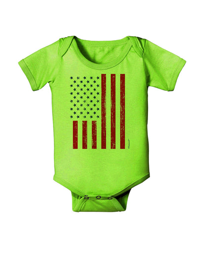Red and Blue Stamp Style American Flag - Distressed Baby Romper Bodysuit by TooLoud-Baby Romper-TooLoud-Lime-Green-06-Months-Davson Sales