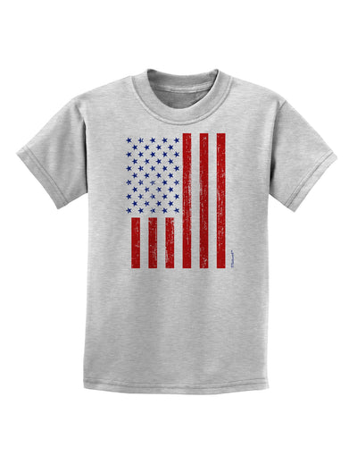 Red and Blue Stamp Style American Flag - Distressed Childrens T-Shirt by TooLoud-Childrens T-Shirt-TooLoud-AshGray-X-Small-Davson Sales