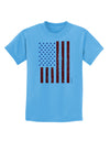 Red and Blue Stamp Style American Flag - Distressed Childrens T-Shirt by TooLoud-Childrens T-Shirt-TooLoud-Aquatic-Blue-X-Small-Davson Sales