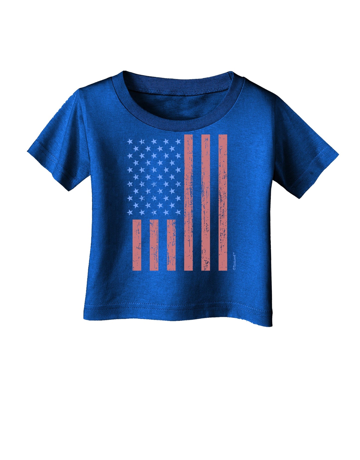 Red and Blue Stamp Style American Flag - Distressed Infant T-Shirt Dark by TooLoud-Infant T-Shirt-TooLoud-Royal-Blue-06-Months-Davson Sales