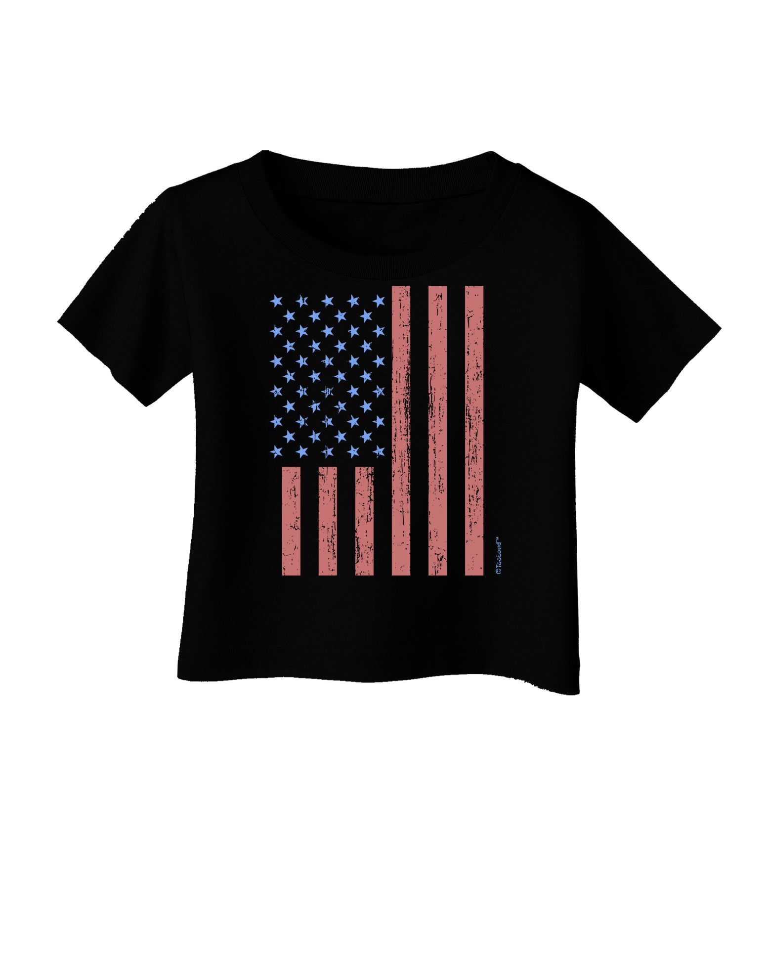 Red and Blue Stamp Style American Flag - Distressed Infant T-Shirt Dark by TooLoud-Infant T-Shirt-TooLoud-Black-06-Months-Davson Sales