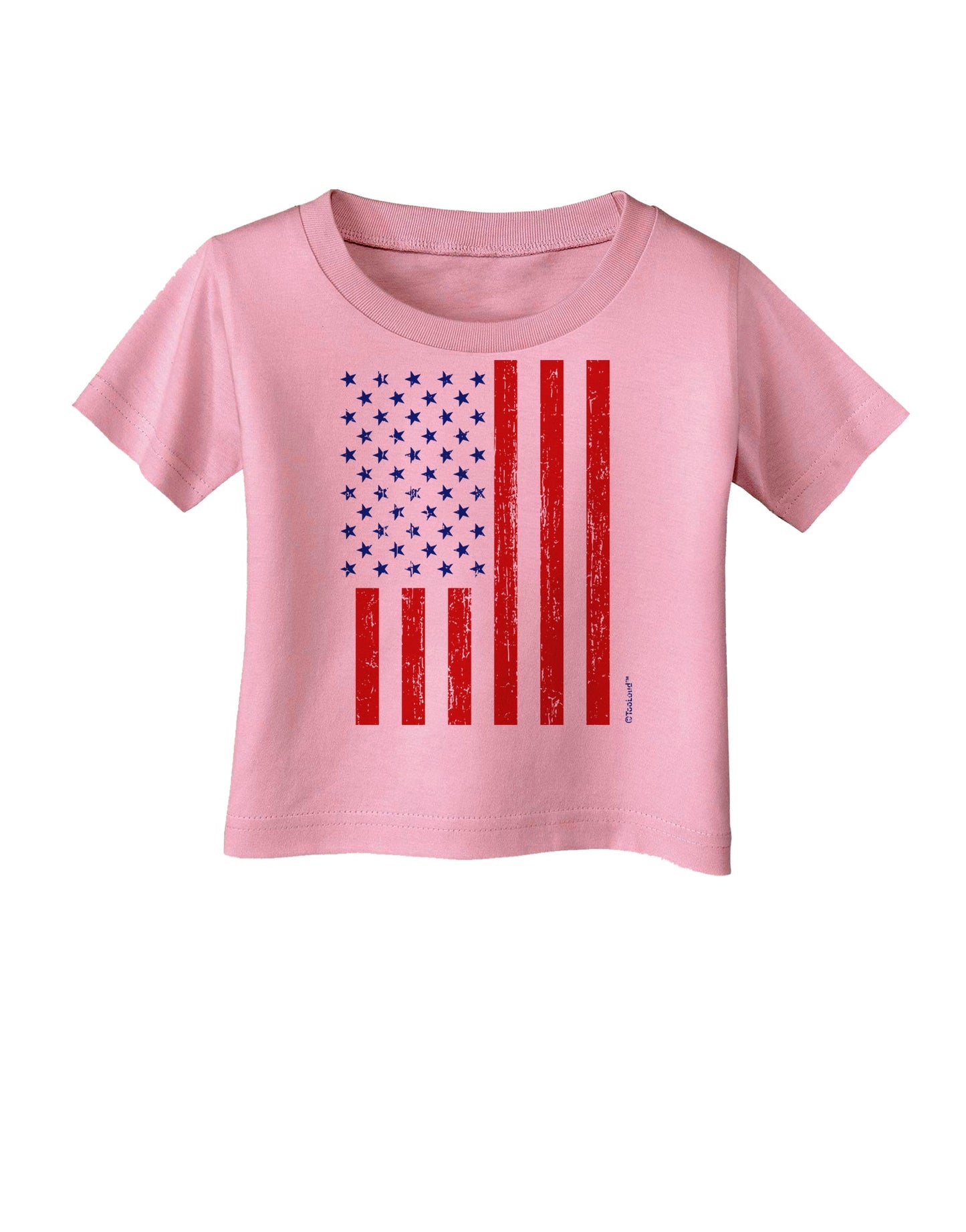 Red and Blue Stamp Style American Flag - Distressed Infant T-Shirt by TooLoud-Infant T-Shirt-TooLoud-Candy-Pink-06-Months-Davson Sales
