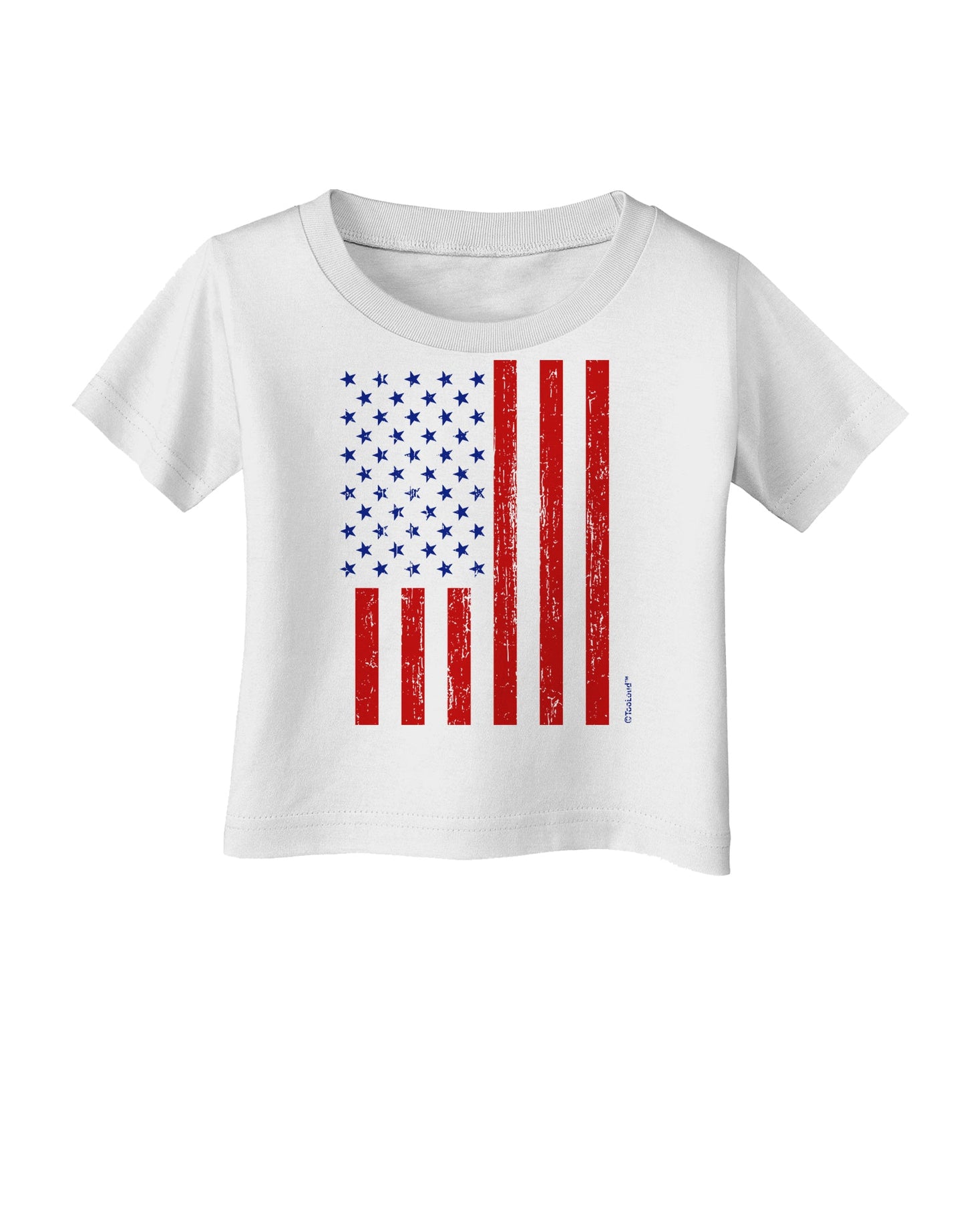 Red and Blue Stamp Style American Flag - Distressed Infant T-Shirt by TooLoud-Infant T-Shirt-TooLoud-White-06-Months-Davson Sales