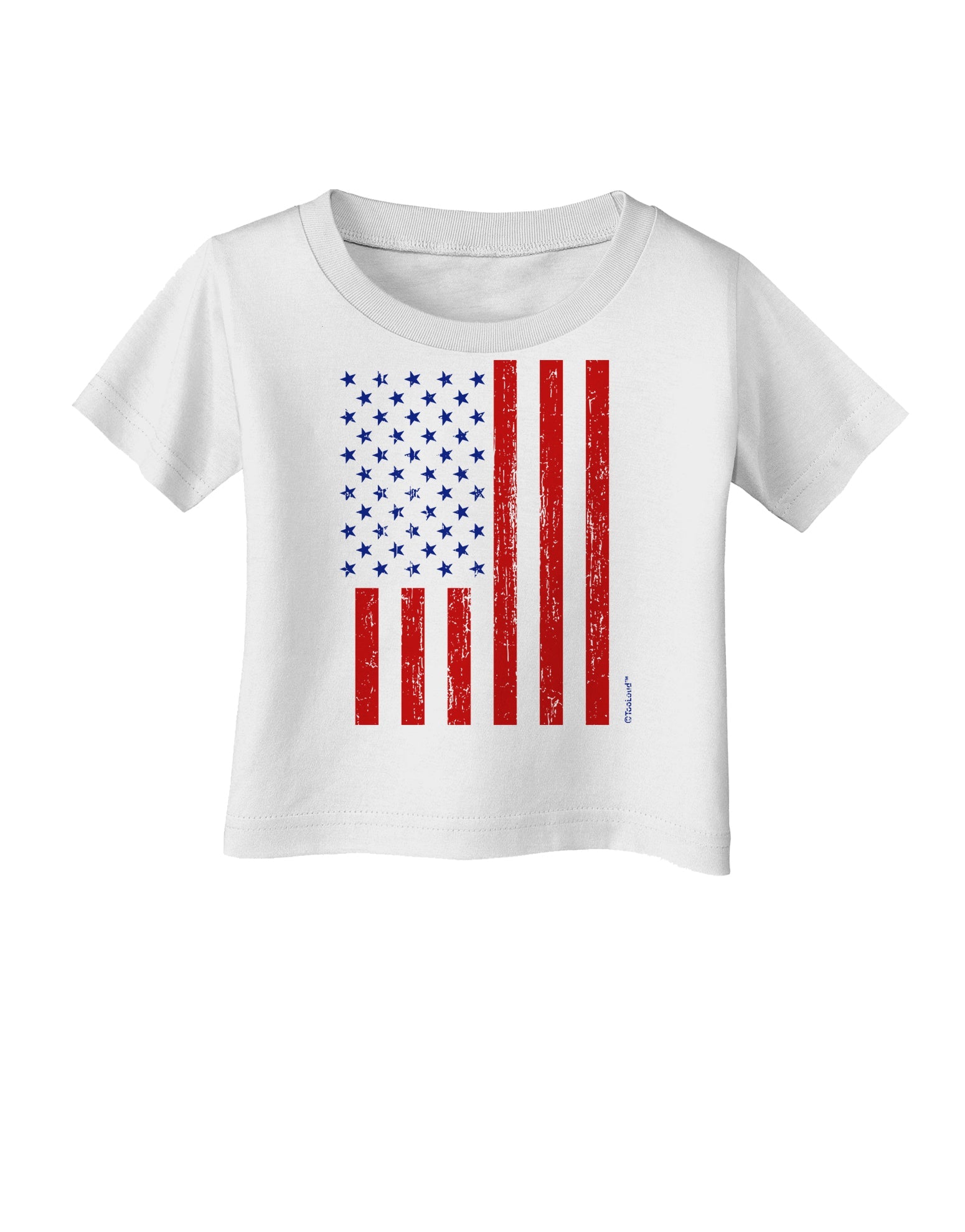 Red and Blue Stamp Style American Flag - Distressed Infant T-Shirt by TooLoud-Infant T-Shirt-TooLoud-White-06-Months-Davson Sales