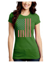 Red and Blue Stamp Style American Flag - Distressed Juniors Crew Dark T-Shirt by TooLoud-T-Shirts Juniors Tops-TooLoud-Kiwi-Green-Juniors Fitted X-Small-Davson Sales