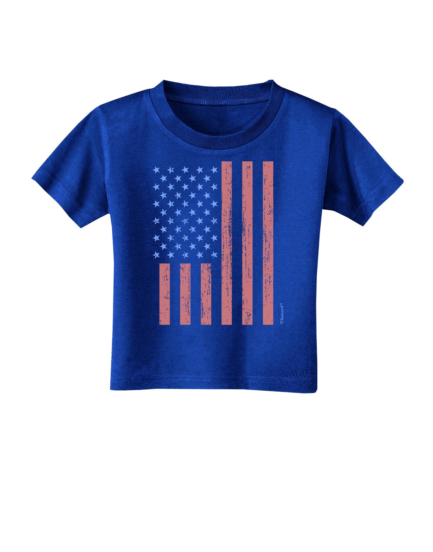 Red and Blue Stamp Style American Flag - Distressed Toddler T-Shirt Dark by TooLoud-Toddler T-Shirt-TooLoud-Royal-Blue-2T-Davson Sales