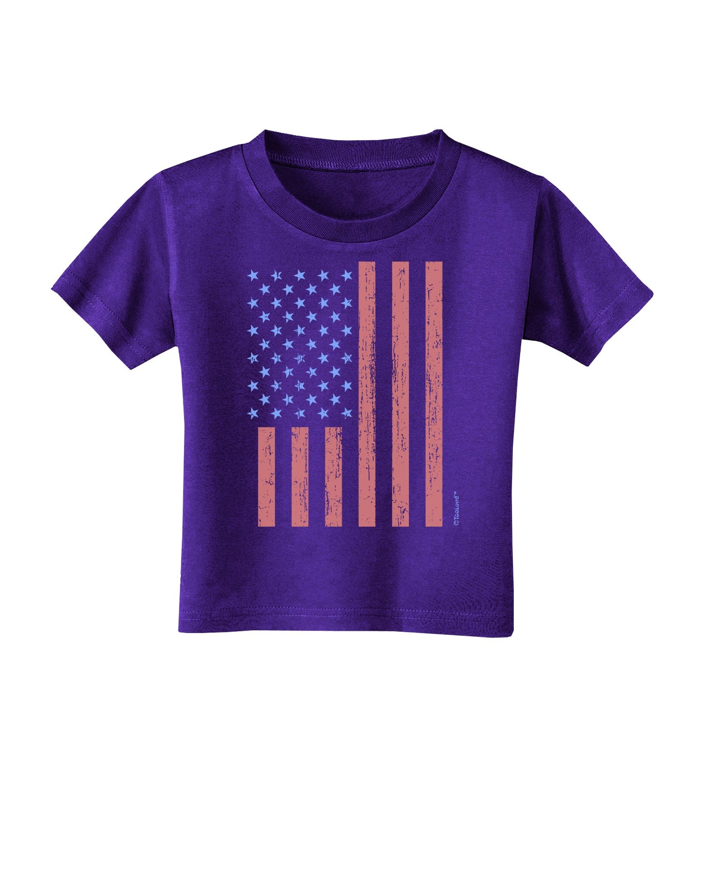Red and Blue Stamp Style American Flag - Distressed Toddler T-Shirt Dark by TooLoud-Toddler T-Shirt-TooLoud-Purple-2T-Davson Sales
