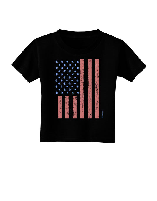 Red and Blue Stamp Style American Flag - Distressed Toddler T-Shirt Dark by TooLoud-Toddler T-Shirt-TooLoud-Black-2T-Davson Sales