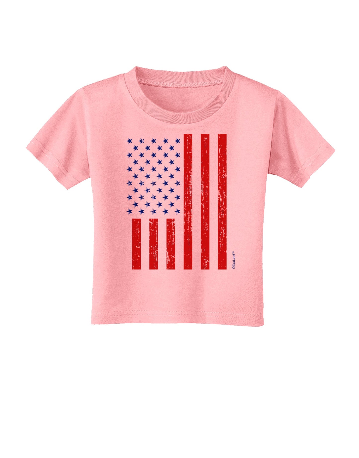 Red and Blue Stamp Style American Flag - Distressed Toddler T-Shirt by TooLoud-Toddler T-Shirt-TooLoud-Candy-Pink-2T-Davson Sales