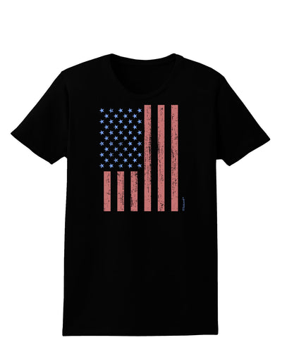 Red and Blue Stamp Style American Flag - Distressed Womens Dark T-Shirt by TooLoud-Womens T-Shirt-TooLoud-Black-X-Small-Davson Sales