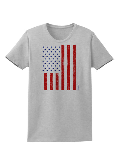 Red and Blue Stamp Style American Flag - Distressed Womens T-Shirt by TooLoud-Womens T-Shirt-TooLoud-AshGray-X-Small-Davson Sales