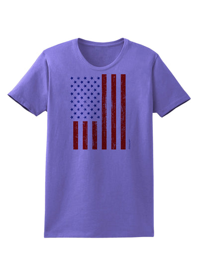 Red and Blue Stamp Style American Flag - Distressed Womens T-Shirt by TooLoud-Womens T-Shirt-TooLoud-Violet-X-Small-Davson Sales
