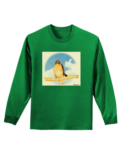 Red-tailed Hawk Adult Long Sleeve Dark T-Shirt-TooLoud-Kelly-Green-Small-Davson Sales