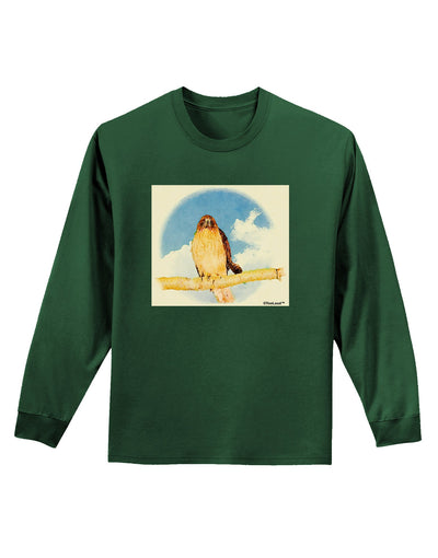 Red-tailed Hawk Adult Long Sleeve Dark T-Shirt-TooLoud-Dark-Green-Small-Davson Sales