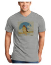 Red-tailed Hawk Adult V-Neck T-shirt-Mens V-Neck T-Shirt-TooLoud-HeatherGray-Small-Davson Sales