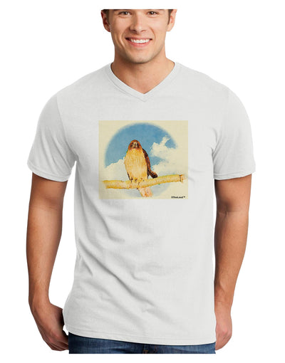 Red-tailed Hawk Adult V-Neck T-shirt-Mens V-Neck T-Shirt-TooLoud-White-Small-Davson Sales