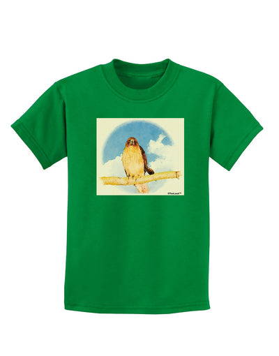 Red-tailed Hawk Childrens Dark T-Shirt-Childrens T-Shirt-TooLoud-Kelly-Green-X-Small-Davson Sales