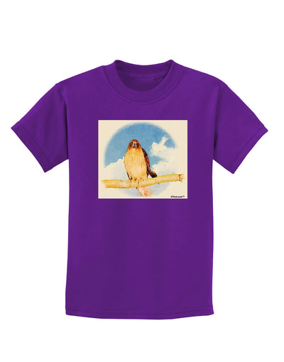 Red-tailed Hawk Childrens Dark T-Shirt-Childrens T-Shirt-TooLoud-Purple-X-Small-Davson Sales