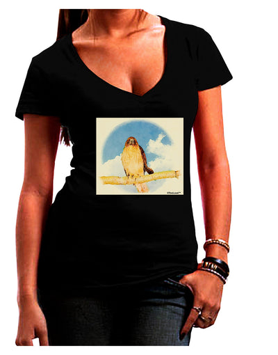 Red-tailed Hawk Juniors V-Neck Dark T-Shirt-Womens V-Neck T-Shirts-TooLoud-Black-Juniors Fitted Small-Davson Sales