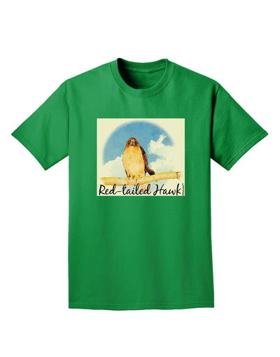 Red-tailed Hawk Text Adult Dark T-Shirt-Mens T-Shirt-TooLoud-Kelly-Green-Small-Davson Sales