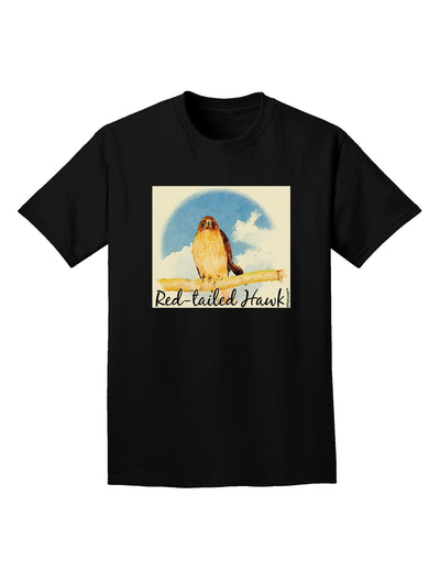 Red-tailed Hawk Text Adult Dark T-Shirt-Mens T-Shirt-TooLoud-Black-Small-Davson Sales