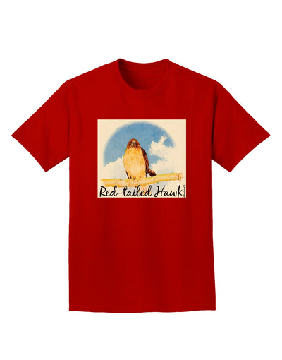 Red-tailed Hawk Text Adult Dark T-Shirt-Mens T-Shirt-TooLoud-Red-Small-Davson Sales