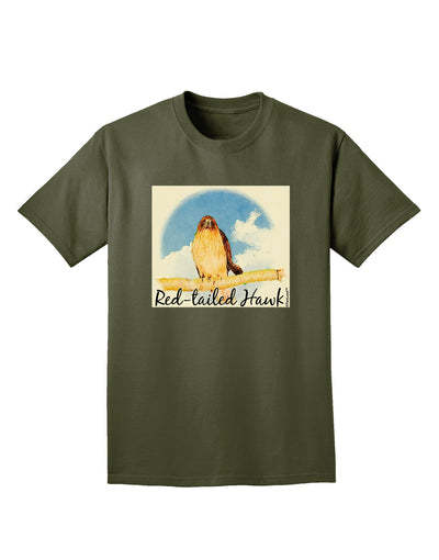 Red-tailed Hawk Text Adult Dark T-Shirt-Mens T-Shirt-TooLoud-Military-Green-Small-Davson Sales