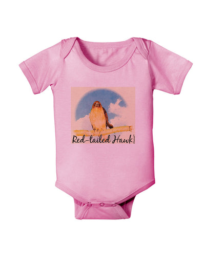 Red-tailed Hawk Text Baby Romper Bodysuit-Baby Romper-TooLoud-Pink-06-Months-Davson Sales