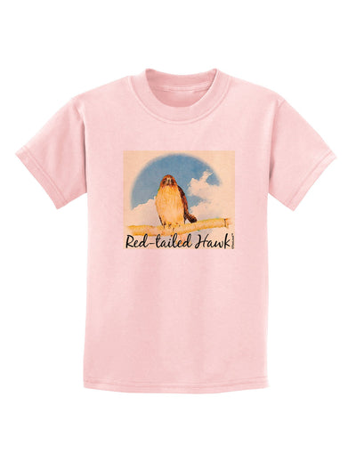 Red-tailed Hawk Text Childrens T-Shirt-Childrens T-Shirt-TooLoud-PalePink-X-Small-Davson Sales