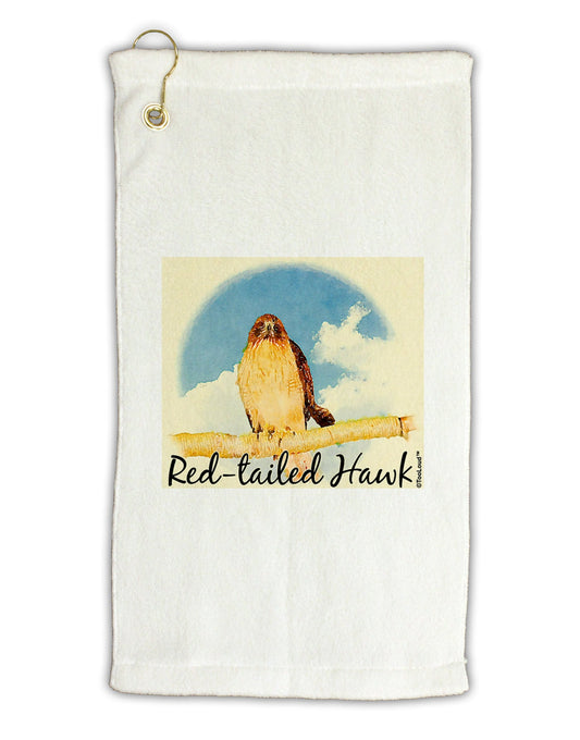Red-tailed Hawk Text Micro Terry Gromet Golf Towel 11"x19-Golf Towel-TooLoud-White-Davson Sales