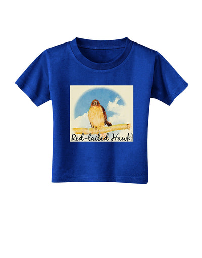 Red-tailed Hawk Text Toddler T-Shirt Dark-Toddler T-Shirt-TooLoud-Royal-Blue-2T-Davson Sales