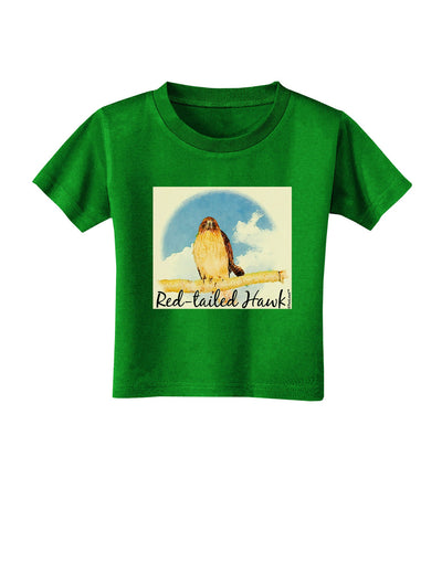 Red-tailed Hawk Text Toddler T-Shirt Dark-Toddler T-Shirt-TooLoud-Clover-Green-2T-Davson Sales