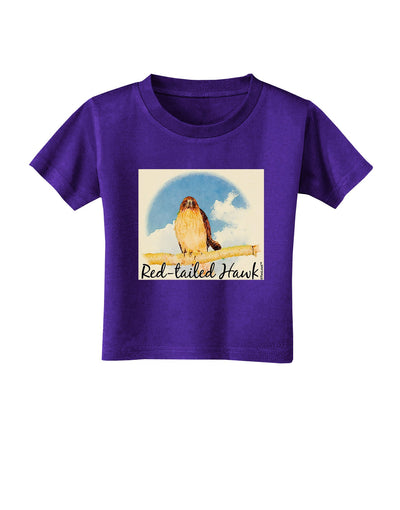 Red-tailed Hawk Text Toddler T-Shirt Dark-Toddler T-Shirt-TooLoud-Purple-2T-Davson Sales