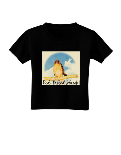 Red-tailed Hawk Text Toddler T-Shirt Dark-Toddler T-Shirt-TooLoud-Black-2T-Davson Sales