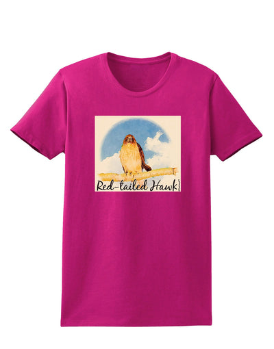 Red-tailed Hawk Text Womens Dark T-Shirt-TooLoud-Hot-Pink-Small-Davson Sales