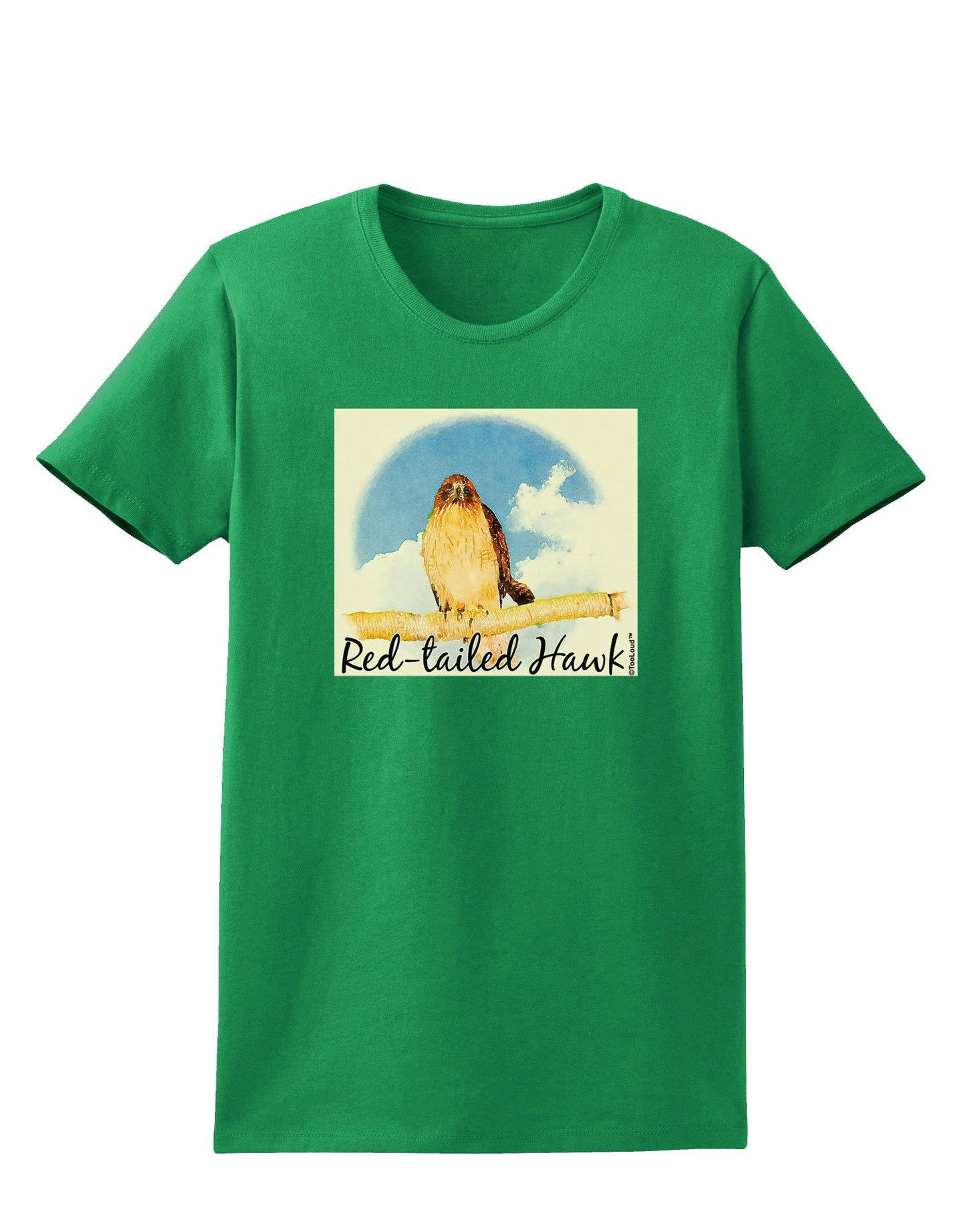 Red-tailed Hawk Text Womens Dark T-Shirt-TooLoud-Kelly-Green-X-Small-Davson Sales