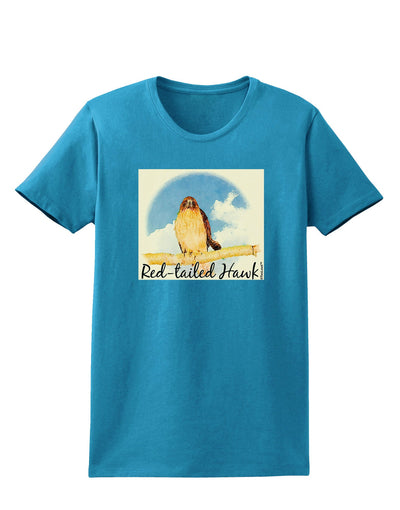 Red-tailed Hawk Text Womens Dark T-Shirt-TooLoud-Turquoise-X-Small-Davson Sales