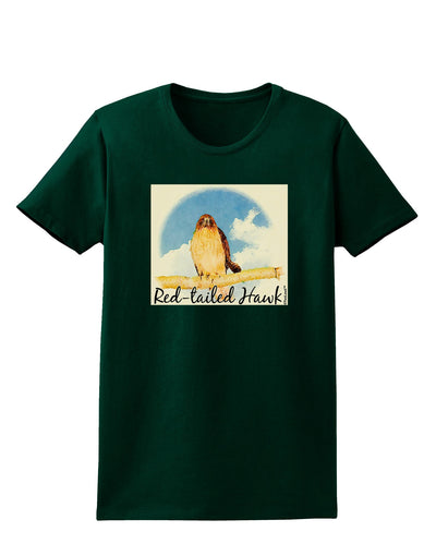 Red-tailed Hawk Text Womens Dark T-Shirt-TooLoud-Forest-Green-Small-Davson Sales