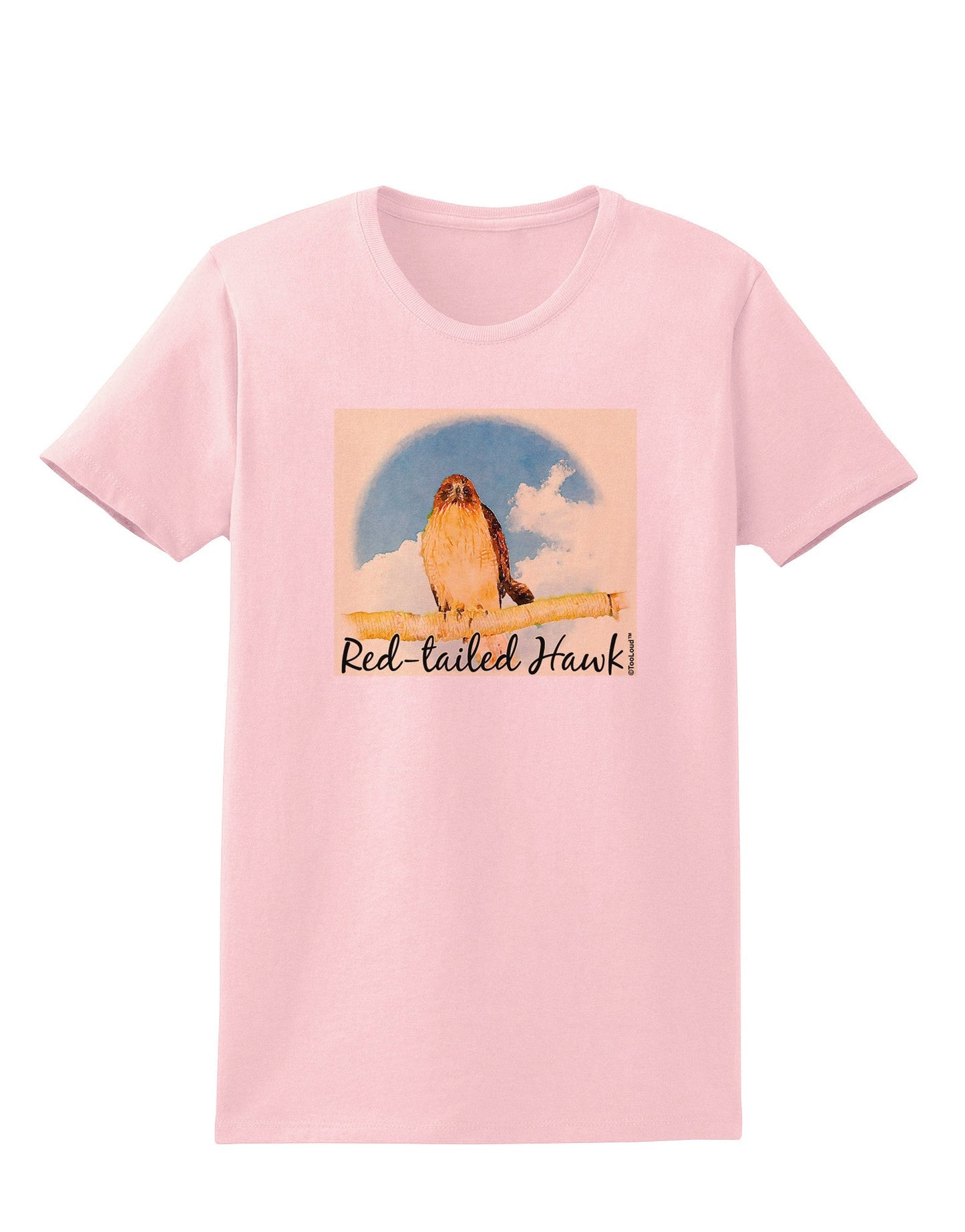 Red-tailed Hawk Text Womens T-Shirt-Womens T-Shirt-TooLoud-PalePink-X-Small-Davson Sales