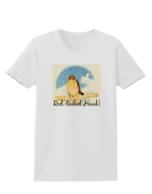 Red-tailed Hawk Text Womens T-Shirt-Womens T-Shirt-TooLoud-White-X-Small-Davson Sales