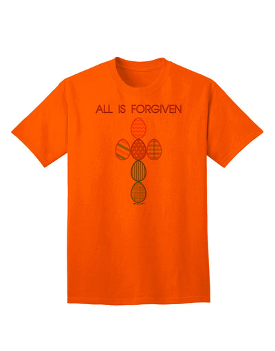 Redemption Collection: 'All is Forgiven' Cross Faux Applique Adult T-Shirt-Mens T-shirts-TooLoud-Orange-Small-Davson Sales