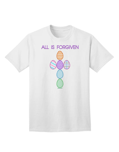 Redemption Collection: 'All is Forgiven' Cross Faux Applique Adult T-Shirt-Mens T-shirts-TooLoud-White-Small-Davson Sales